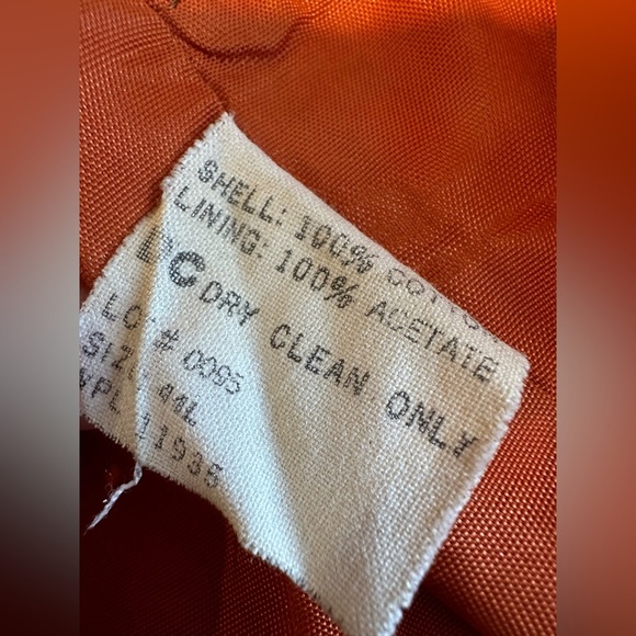 VTG 70’s JCPenney Brown Corduroy suit Vest. Orange Back. Front Pockets. 44L - Picture 7 of 15